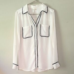2/$15 Sheer Long-sleeved Blouse (M)